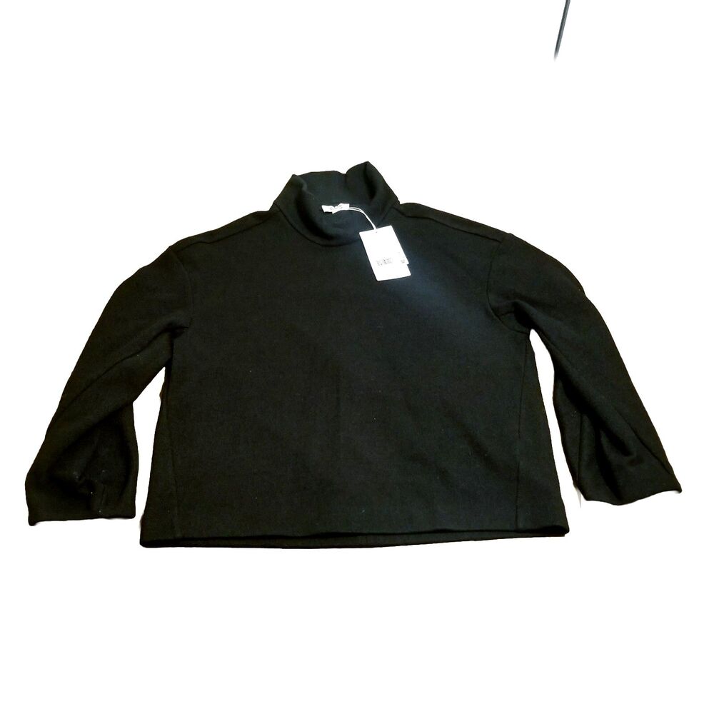 New COS Sweater Women's Size Medium Black Turtleneck Fleece Wool Blend NWT